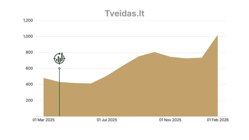 Tveidas.lt organic traffic graph